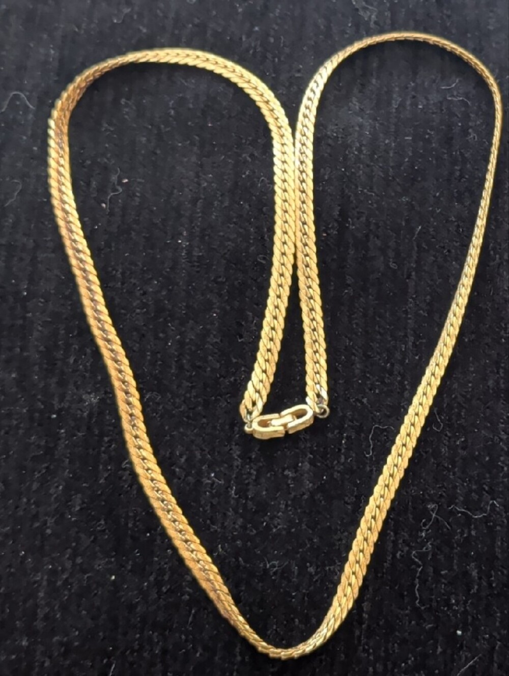Gold Tone Cable Chain Necklace With Textured Links